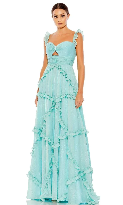 maxi dresses with cold-shoulder cutsMac Duggal 68093 - Long A-line Dress