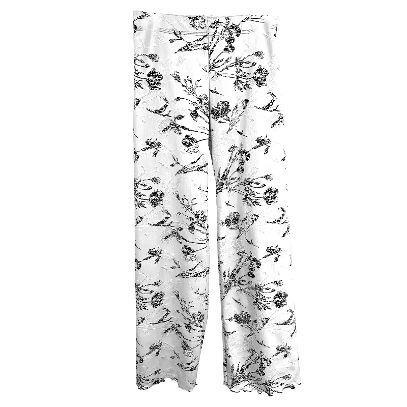 women's silk pantsWhite Floretin Jacquard Knit Energy Pant