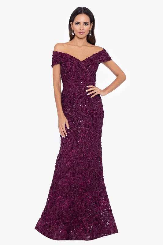 maxi dresses for autumnPetite "Jill" Off The Shoulder Long Lace Dress