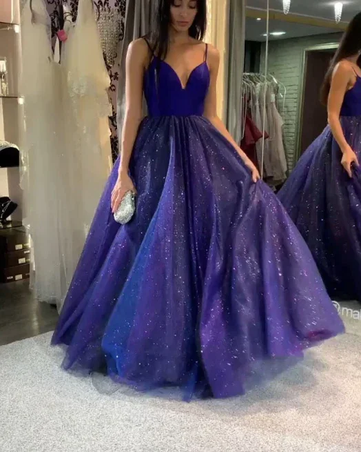 metallic prom dressesRoyal Blue Top Satin Prom Dresses , Prom outfits Long Sparkling Tulle  gh1166