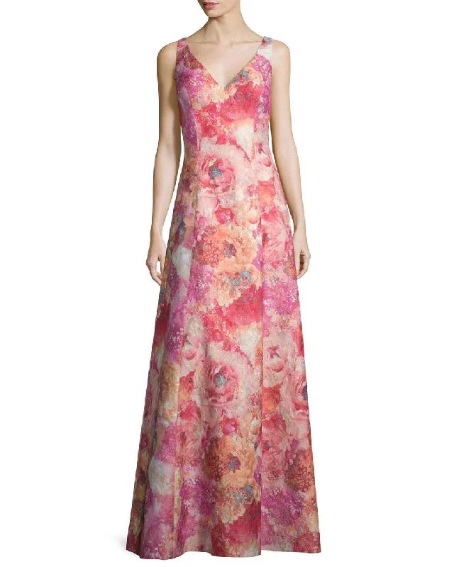 Sleeveless Dress With StripesAidan Mattox - Sleeveless Floral Jacquard Dress MD1E200058SC