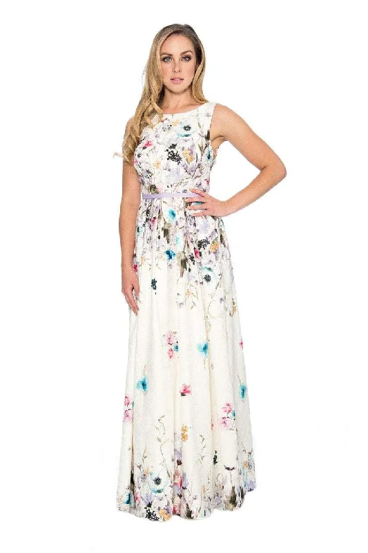 Sleeveless Dress For CocktailDecode 1.8 - Sleeveless Floral Printed A-Line Dress 184552SC