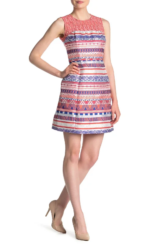 Sleeveless Dress ElegantLaundry - Sleeveless Multi Print Jacquard Short Dress HP01W21SC