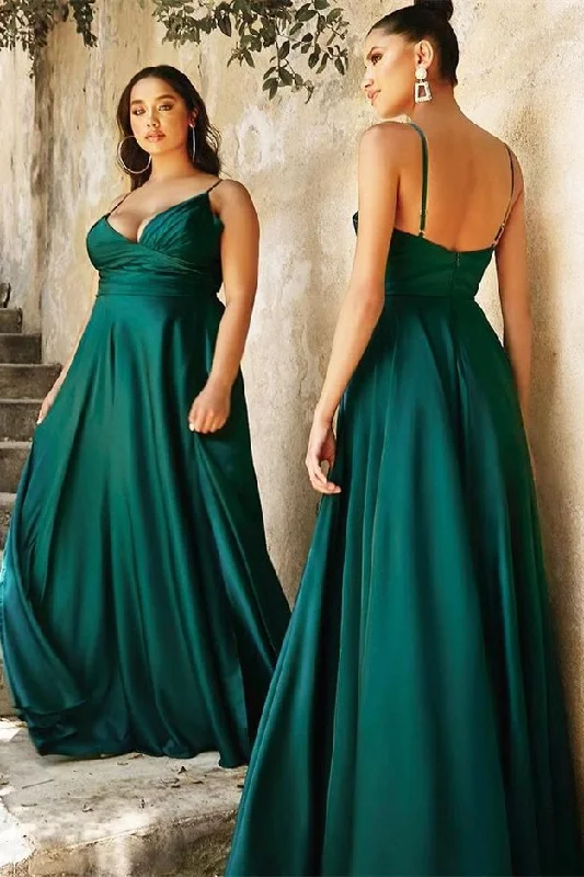 prom dresses for fallElegant V-Neck Spaghetti-Straps Mermaid Prom Dress With Split gh732