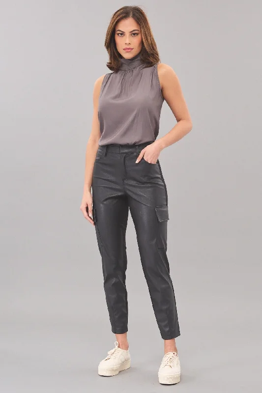 women's floral pantsVegan Leather / Ponte Cargo Pant