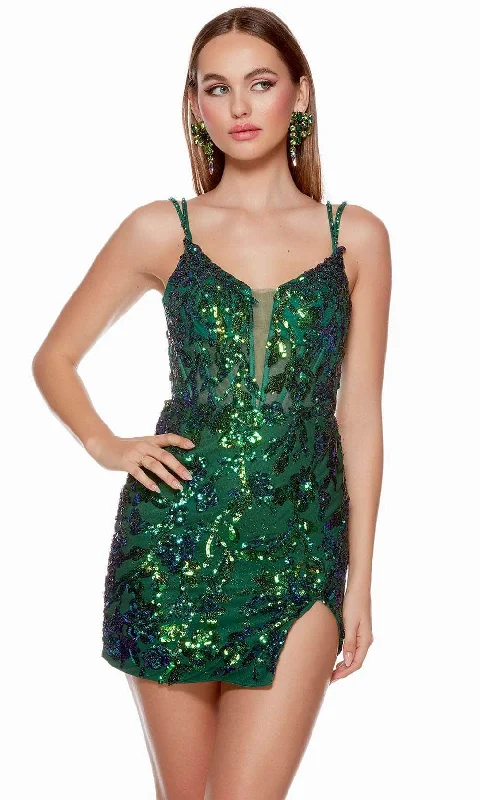 Sleeveless Dress In LinenAlyce Paris 4630 - Sleeveless Sequin Embellished Dress