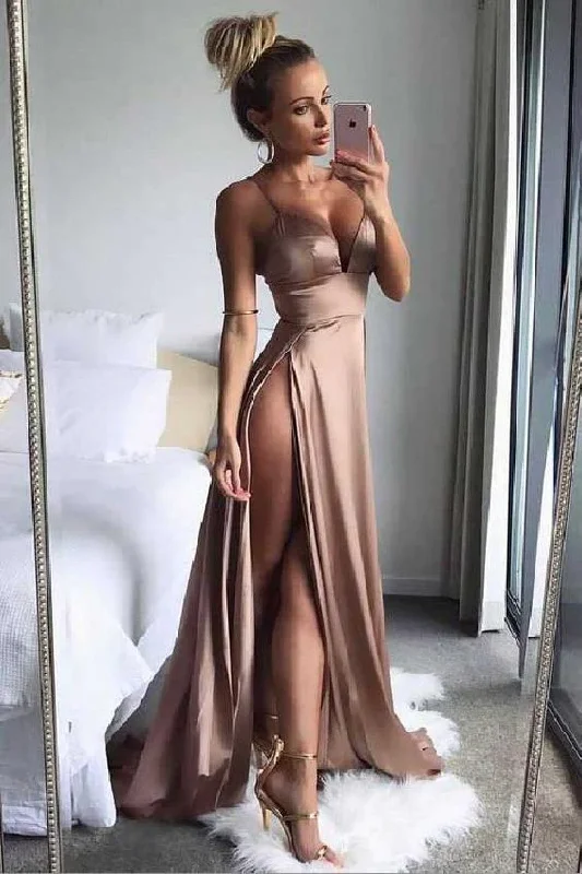 prom dresses for pear shapesSexy Long Prom Dress With High Slit, Sweet 16 Dance Dress ,Fashion Winter Formal Dress gh1079