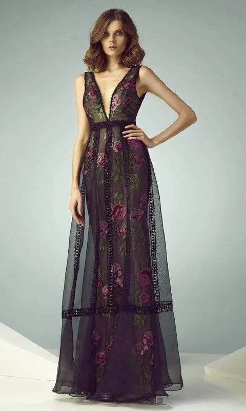 Sleeveless Dress In ChiffonBeside Couture - Sleeveless Sheer Floral Dress BC1226SC