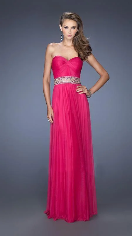 maxi dresses for special occasionsLa Femme - Strapless Open Back Semi-Sweetheart Long Dress 20034