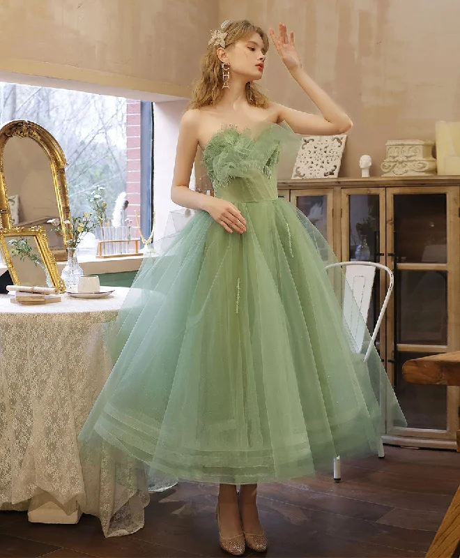 prom dresses with beaded accentsGreen tulle short prom dress homecoming dress  8885