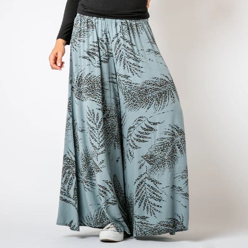 women's wool pantsLeopard Leaf Wide Leg Trousers