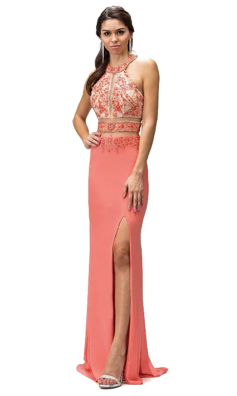 maxi dresses with lace-up detailsDancing Queen 9188 - Beaded Cutout Long Dress