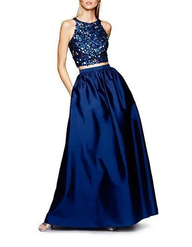 maxi dresses for formal eventsAdrianna Papell - Two-Piece Ornate Halter Long Dress 91922200SC