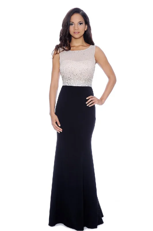 maxi dresses with lace-up detailsDecode 1.8 - Long Jewel Sprinkled Two-Toned Dress 182928SC