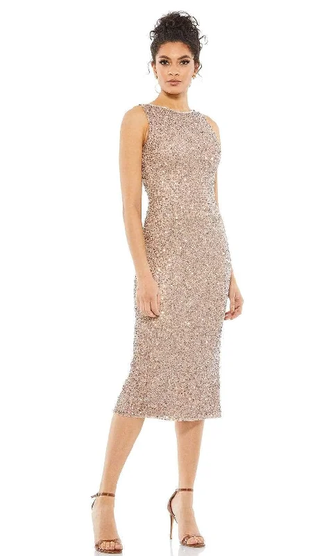 Sleeveless Dress With Asymmetric HemMac Duggal Cocktail - 5526D Sequined Sleeveless Slit Dress