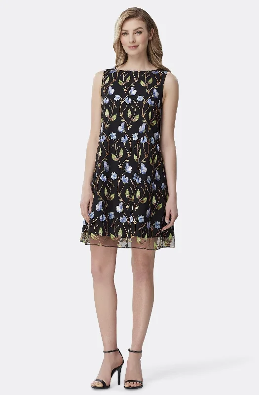 Sleeveless Dress HomecomingTahari Asl - Floral Embroidered Sleeveless Short Dress TLMU9WD703SC