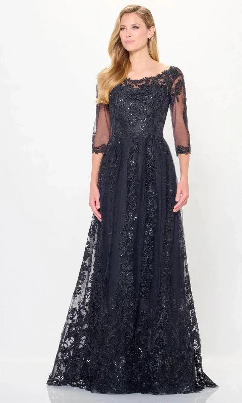 maxi dresses for semi-formal eventsCameron Blake CB3240 - Embroidered A-Line Long Dress