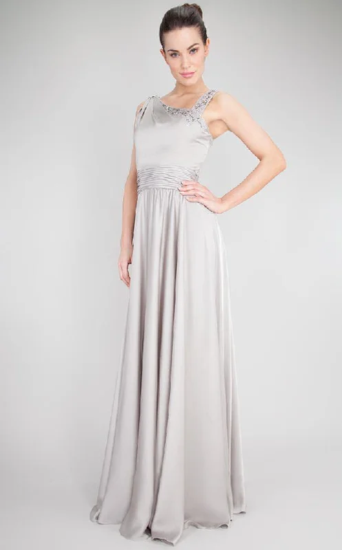 maxi dresses for tall womenDecode 1.8 - Asymmetric Beaded Metallic Long Dress 181557SC