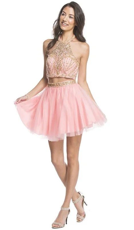 ready-to-wear party dressesTrevi Collection - Dazzling Two Piece A-line Homecoming Dress