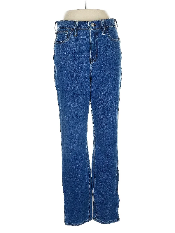 women's denim jeans with belt loopsHigh-Rise Straight-leg Jeans in Medium Wash