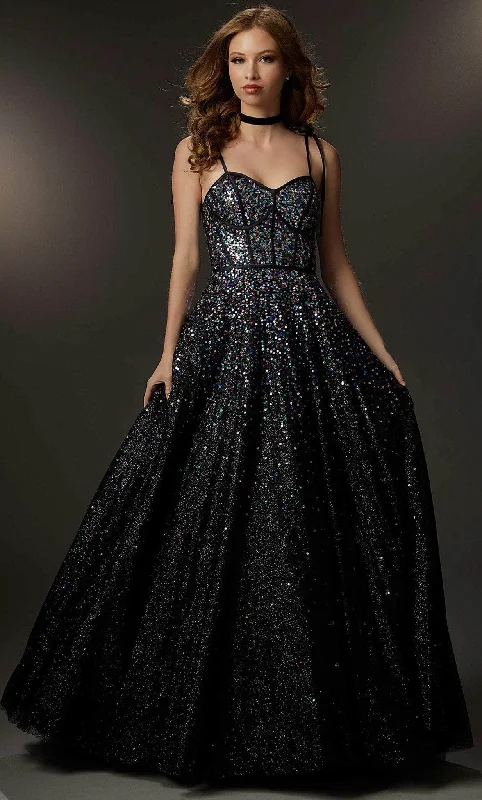 Formal Dress for GraduationsMori Lee 48024 - Multicolor Sequined A-line Gown