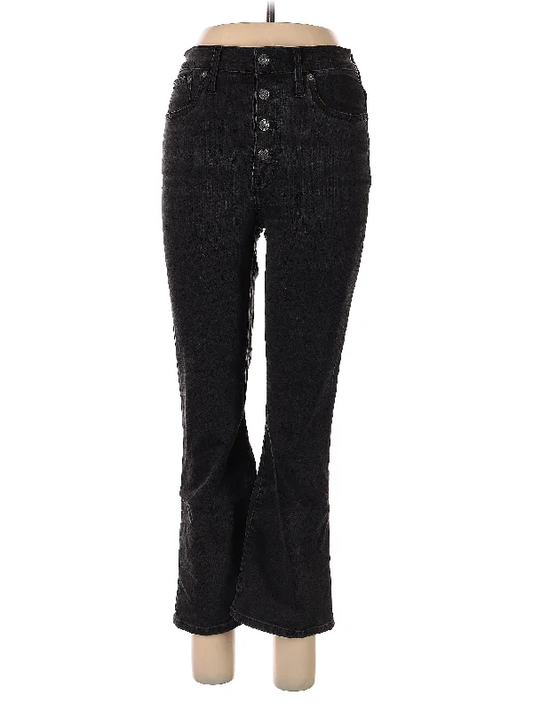 women's denim jeans with frayed edgesHigh-Rise Bootleg Jeans in Dark Wash