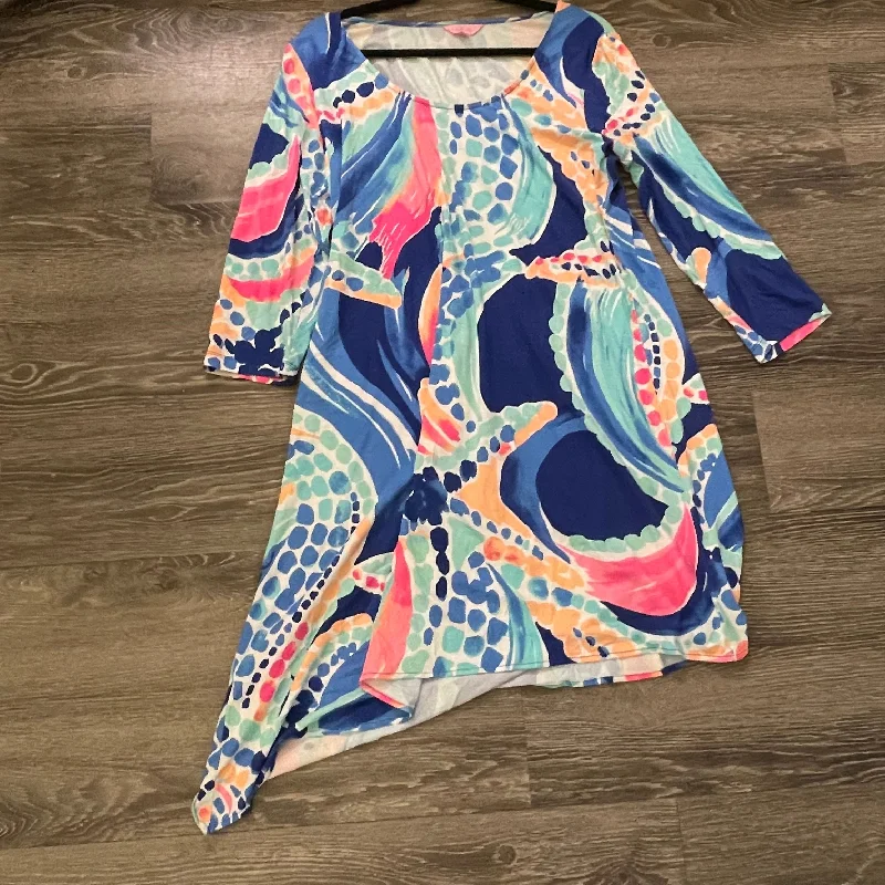 Funky Long Sleeves Maxi DressLilly Pulitzer Wave Geo Print Long Sleeve Dress - XL