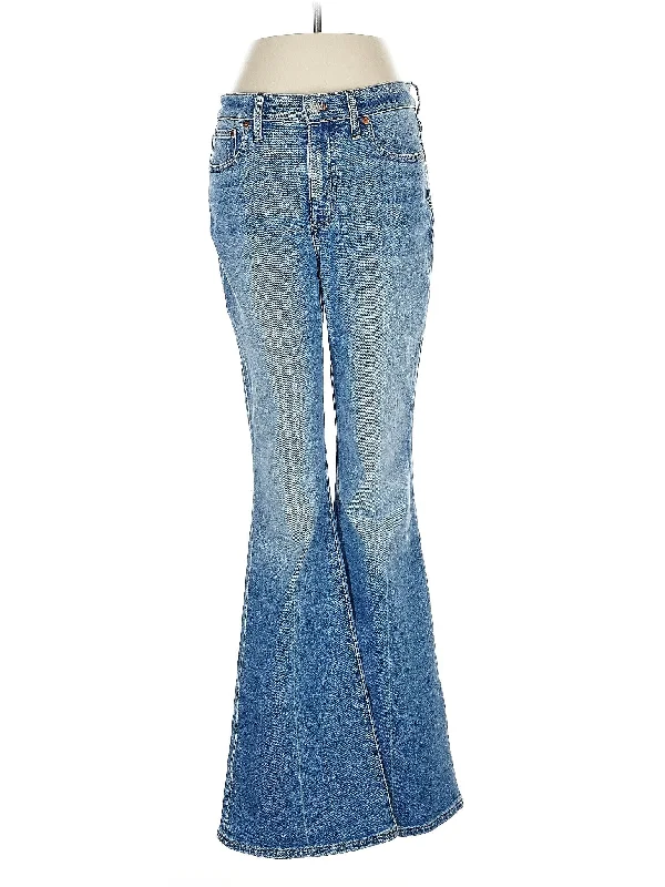 women's high-ankle denim jeansMid-Rise Flare Jeans in Light Wash