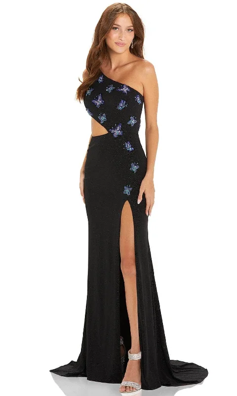 Formal Dress for Formal Day EventsAmarra 88541 - Butterfly-Motif Long Trumpet Gown