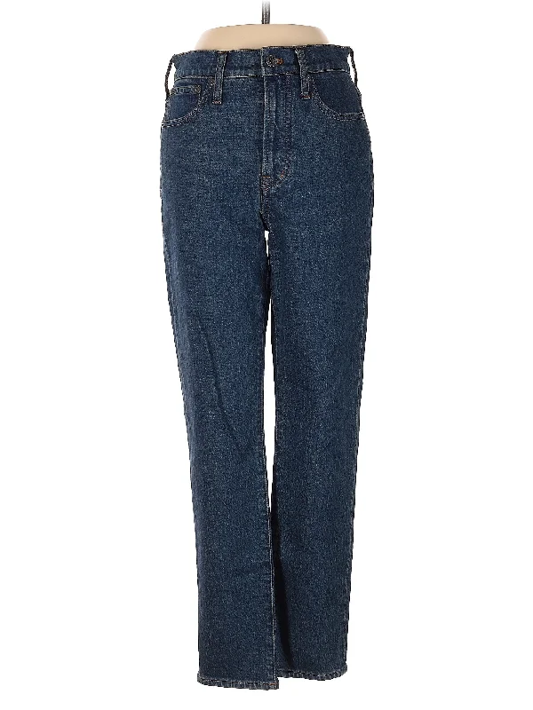 women's denim jeans for a day at the beachMid-Rise Straight-leg Jeans in Dark Wash