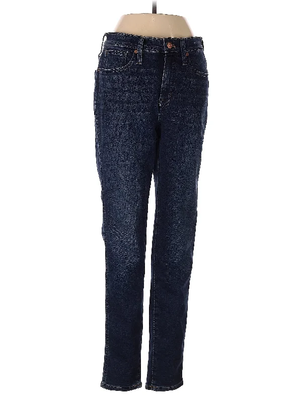 women's white denim jeansMid-Rise Straight-leg Jeans in Dark Wash