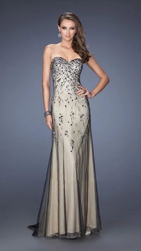 Formal Dress for Beauty ContestsLa Femme Gigi - 20080 Embellished Sweetheart Two-Toned Strapless Gown