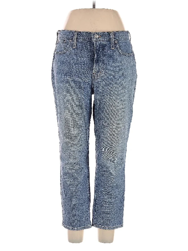 women's flare denim jeansHigh-Rise Straight-leg Jeans in Medium Wash