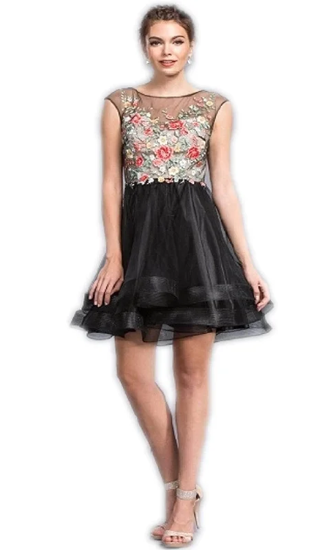 custom-made party dressesAspeed Design - Embroidered A-Line Homecoming Dress S1922 - 1 pc Black In Size XXS Available