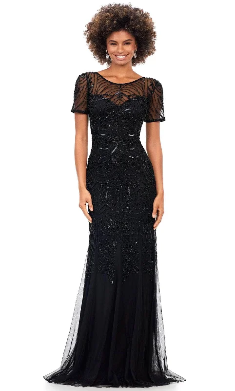 Formal Dress for Hotel GalasAshley Lauren 11215 - Beaded Illusion Scoop Formal Gown