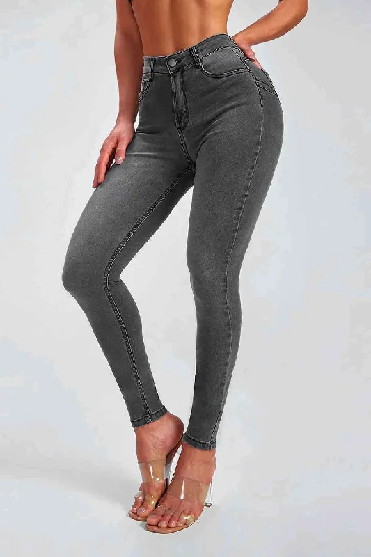 women's denim jeans for a bohemian lookButtoned Skinny Jeans