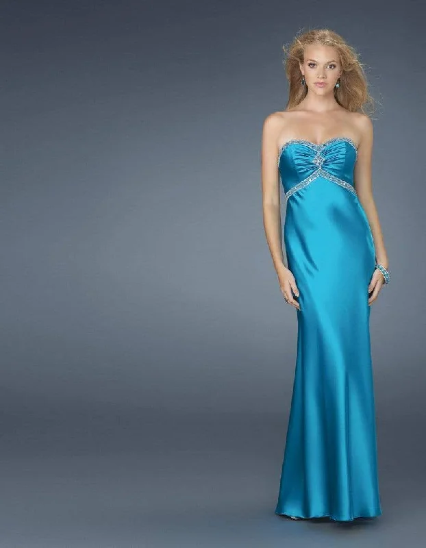 Formal Dress for Polo MatchesLa Femme Gigi - 14574 Luminously Ruched Sweetheart Sheath Gown