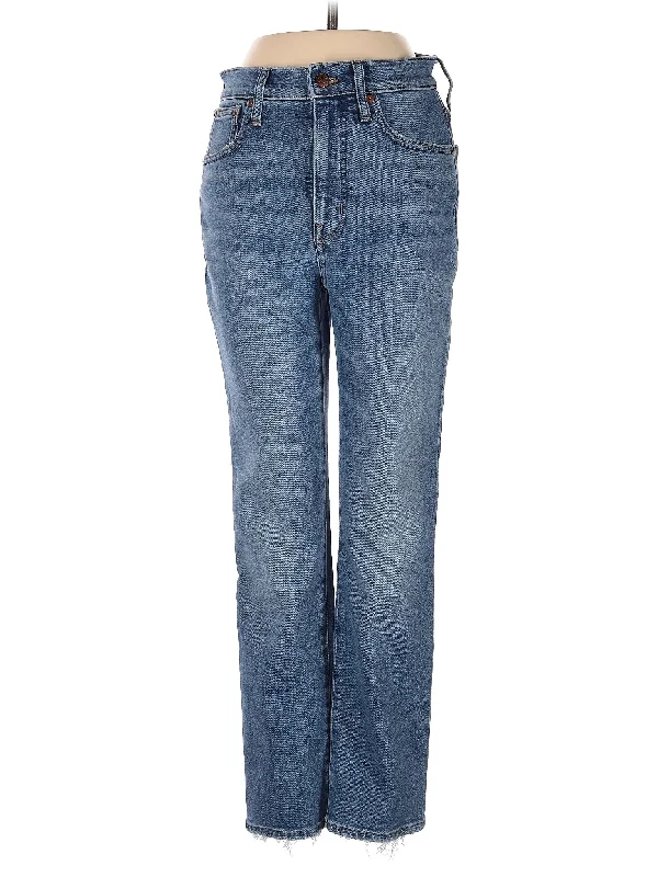 women's mom jeans denimHigh-Rise Straight-leg Jeans in Medium Wash