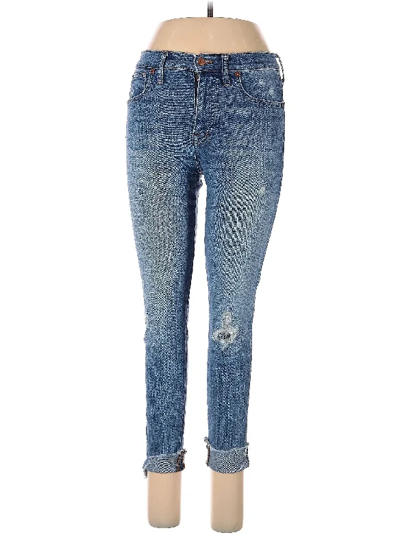 women's denim jeans with leather patchesHigh-Rise Skinny Jeans