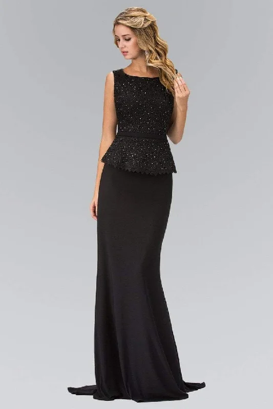 Formal Dress for Polo MatchesElizabeth K - GL1422 Laced Bateau Neck Gown