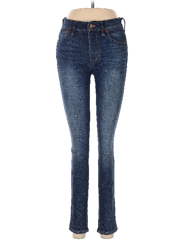 women's denim jeans with elastic waistbandsMid-Rise Skinny Jeans in Dark Wash