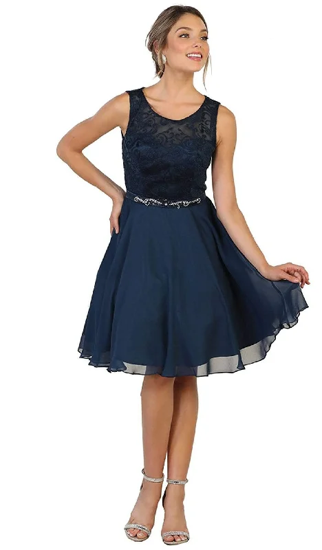 bridesmaid party dressesMay Queen - Lace Jewel A-line Homecoming Dress