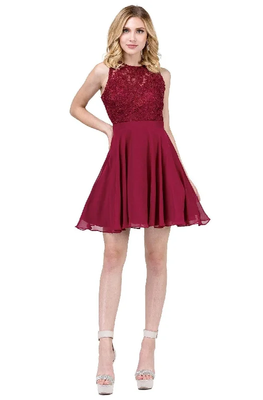 empire waist party dressesDancing Queen - 3012 Jeweled Floral Lace Bodice Homecoming Dress