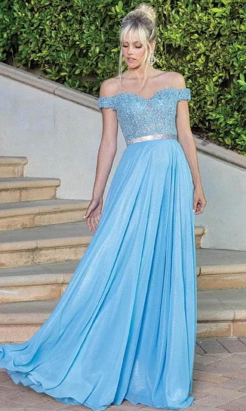 Formal Dress for Winter WeddingsDancing Queen 4222 - Off- Shoulder A-line Gown