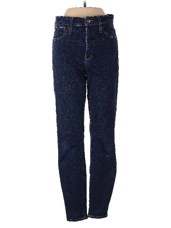 women's denim jeans with embroidery on pocketsHigh-Rise Straight-leg Jeans in Dark Wash