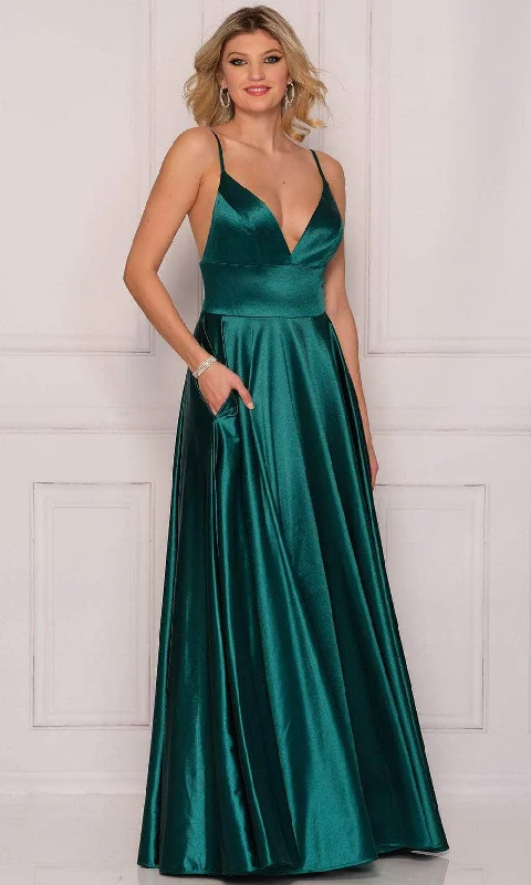 Formal Dress Trends 2023Dave & Johnny A8994 - Sleeveless Satin Gown With Pockets