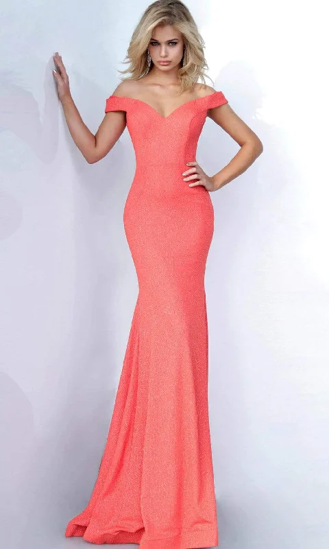 Formal Dress for Eco-Conscious EventsJVN by Jovani - JVN00351 Off Shoulder Jersey Mermaid Gown