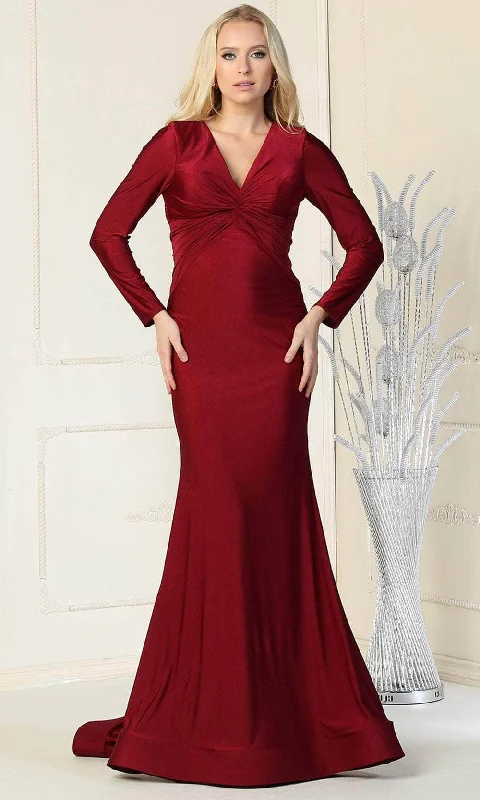 Formal Dress for Semi-Formal EventsMay Queen MQ1873 - V-Neck Knotted Formal Dress