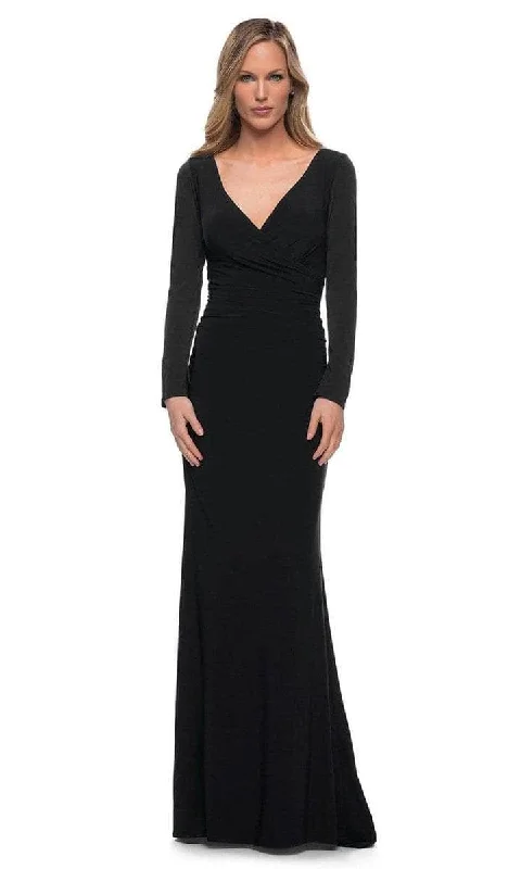 Formal Dress for Emmy AwardsLa Femme - Long Sleeve Jersey Formal Dress 29924SC