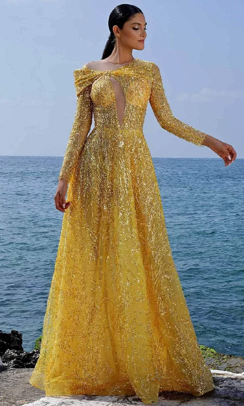 Formal Dress Trends 2023MNM Couture K4004 - Long Sleeve Sequined A-line Gown